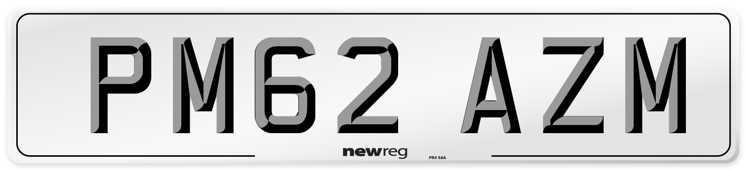 PM62 AZM Number Plate from New Reg